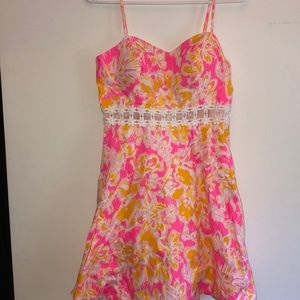 Lilly Pulitzer Lenore Lace cut out Sundress - pink